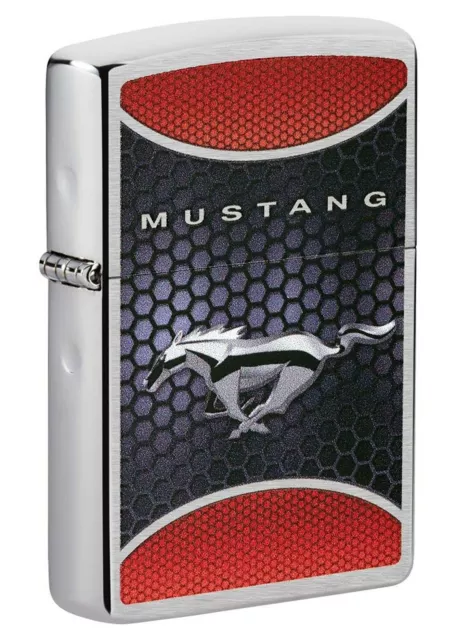 Zippo Ford Mustang Design Brushed Chrome Pocket Lighter