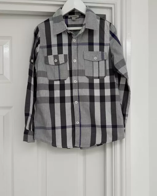 Burberry check shirt grey with purple age, 12