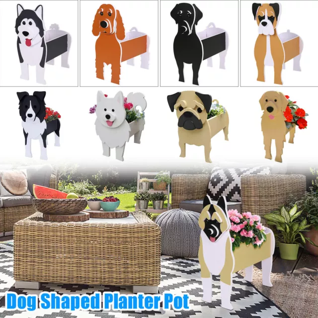 Cute Dog Planter Plant Pot Animal Shaped Cartoon Flower Pot Garden Home Decor UK