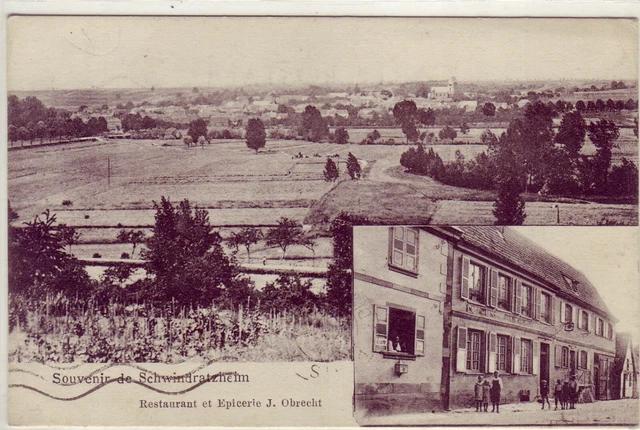 CPA 67 near Hochfelden Bouxwiller SOUVENIR DE SCHWINDRATZHEIM grocery store OBRECHT