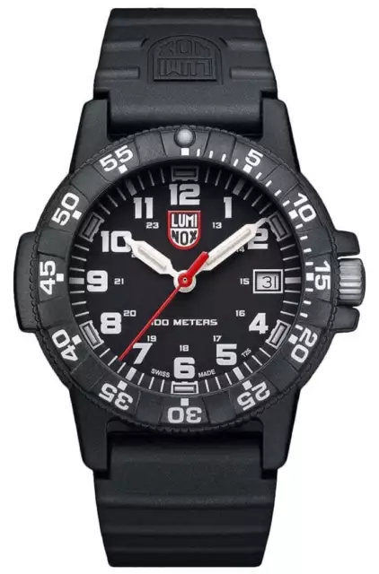 Luminox Leatherback Mar Tortuga Carbonox Negro Goma Reloj Hombre Fecha XS.0301.L