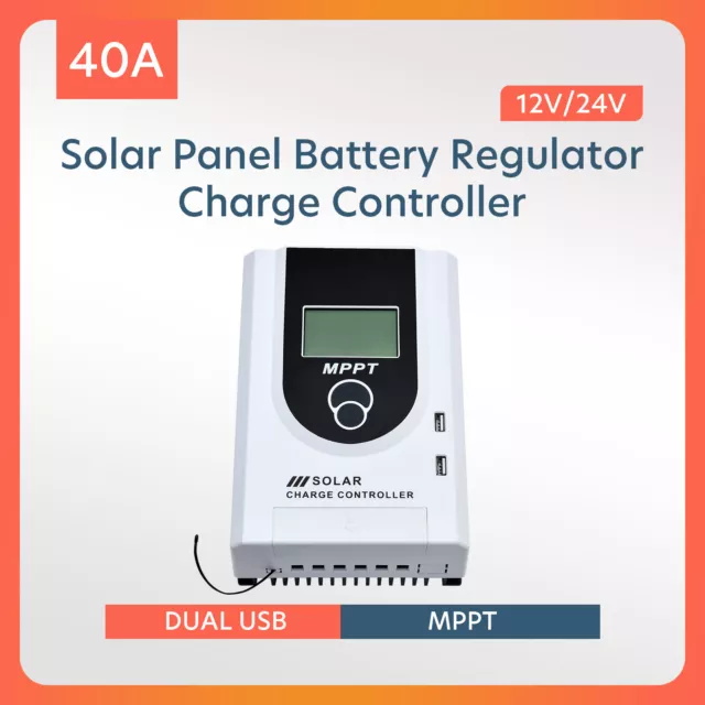 12V/24V Solar Panel Battery Regulator Charge Controller 40A MPPT Auto LCD