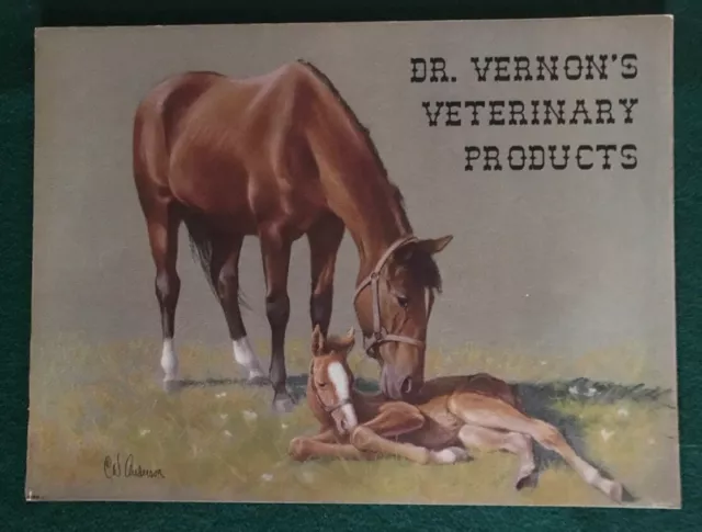 Dr. Vernon's Veterinary Products Advertising Sign Approx 14" x 20"