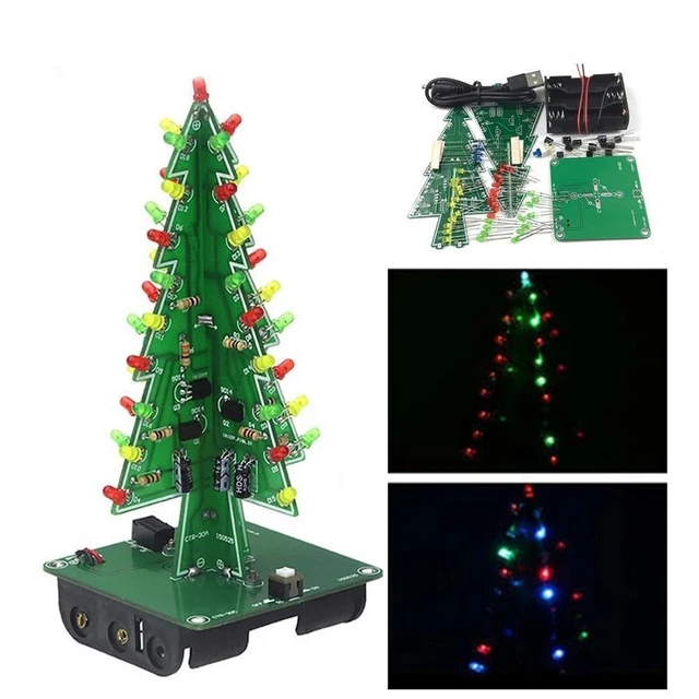Set cambio albero di Natale rosso/verde/giallo albero flash albero set elettronico