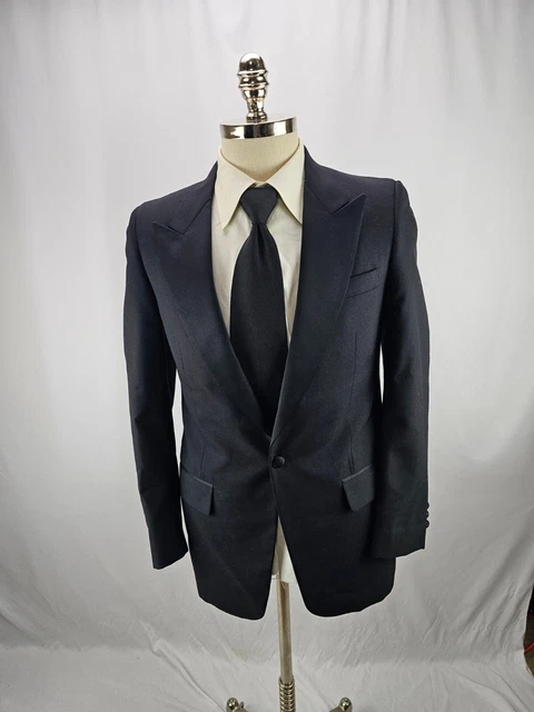Men's Black Wool Tuxedo Jacket 36R