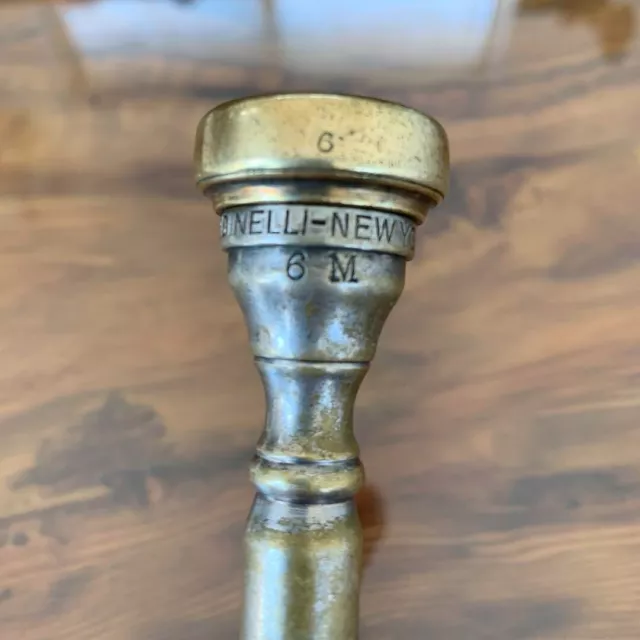 Giardinelli Trumpet Mouthpiece 6M Gold Rim 2-piece Old Stamp Vintage