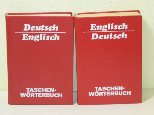 2 x DDR Taschenwörterbuch Deutsch - Englisch / Englisch- Deutsch Kunstleder 1987