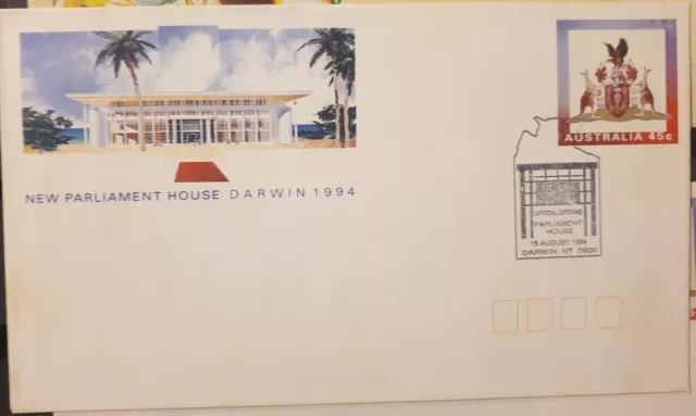 1994 FDC Australia PSE. New Parliament House Darwin. "House" Pict.PMK "DARWIN"