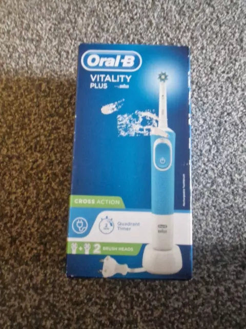 Oral-B Vitality Plus Timer spazzolino elettrico ad azione incrociata BLU, 2 testine di spazzolino