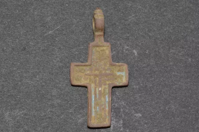 Early 17th century bronze crucifix Holy cross pendant reliquary LPR14 ET