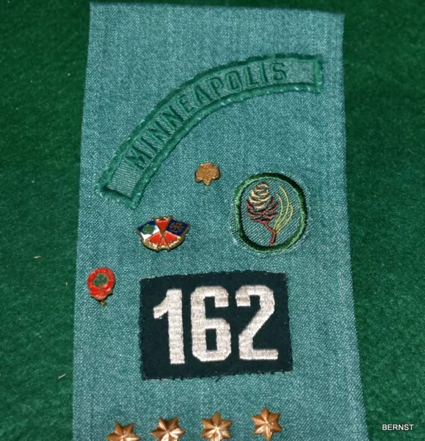 VINTAGE GIRL SCOUT 1950's UNIFORM SASH WITH PATCHES, PINS AND BADGES ...