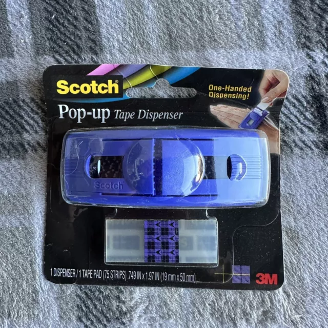 3M Scotch Pop-Up Gift Wrap Tape Dispenser with 75 Strips Refillable Purple