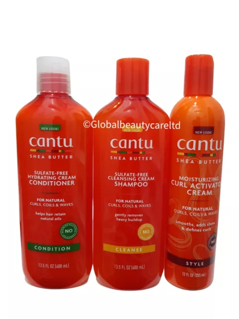 Cantu Sulphate Free Shampoo & Conditioner & Moisturizing Curl Activator Cream