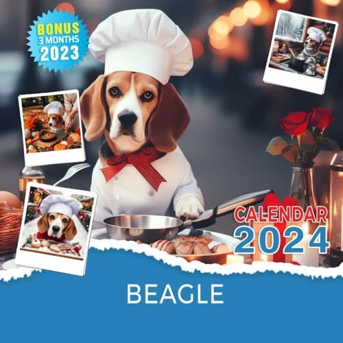 BEAGLE CHEF ON Street Calendar 2024 Jan 2024 to Dec 2024 Bonus 3 Months