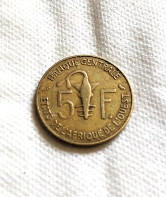 1972 5 Franc coin Banque De Centrale States De L' Afrique