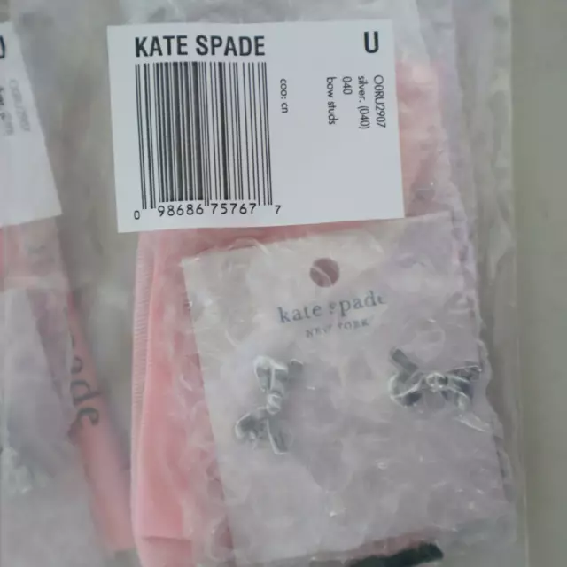 Kate Spade New York Skinny Mini Bow Stud Earrings Silvertone – NEW 2