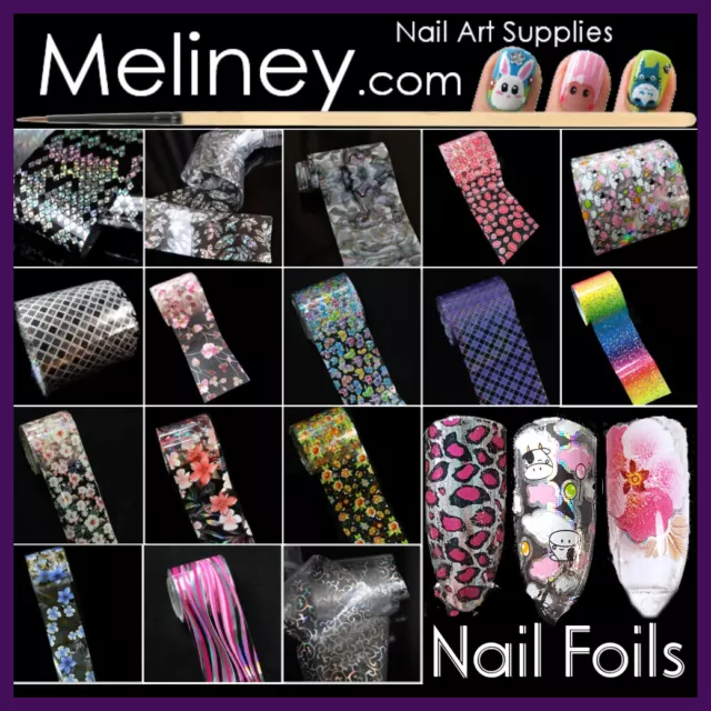 Patterned Nail Art Foils Transfer Holo Foil sticker Decoration Decal wrap