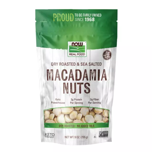 Foods, Macadamia Nuts, Dry Roasted with Sea Salt, Source of Fiber, Gluten-Free a