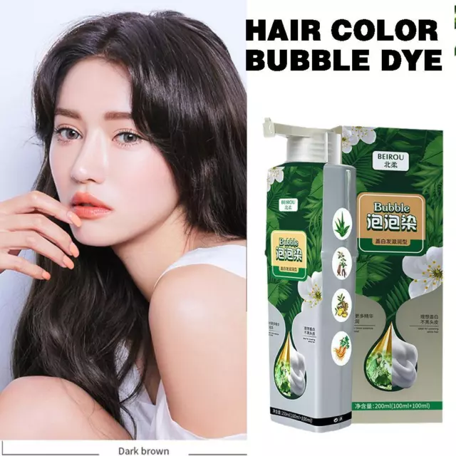 200ml Pure Plant Extract For Grey Hair Color Bubble Dye Bubble Hair Dye A2I2