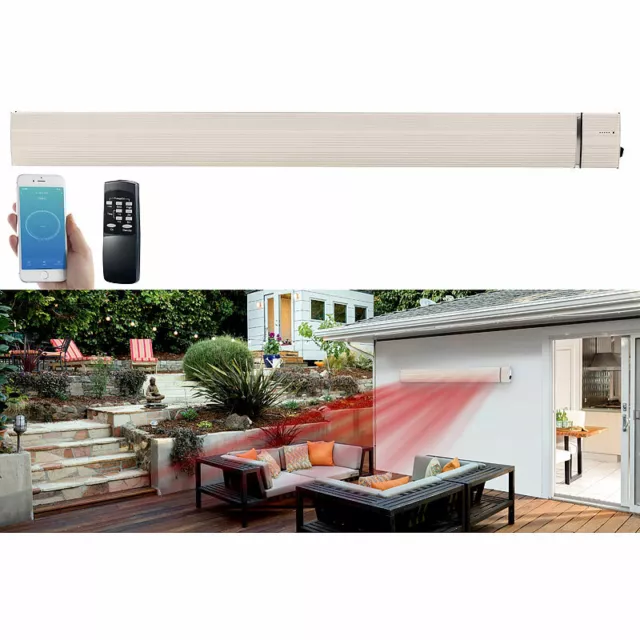 Semptec IR-Keramik-Dunkelheizstrahler mit WLAN, App, Timer, 3100 W, IP65, weiß