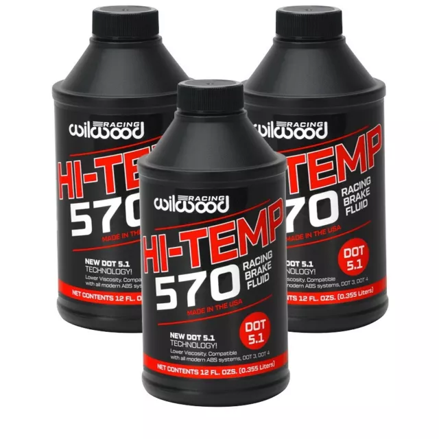 High Temp 570 Brake Fluid Racing Wilwood (3) pack of 12 oz. Bottles