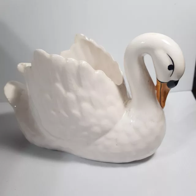 Large SWAN Vase Planter Glaze Planter Vintage Ceramic