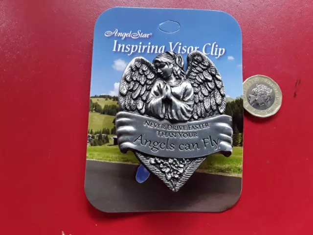 Car Visor Clip Never drive faster than your angel can fly. Approx 6 cms tall.