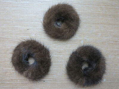 3pcs/pack brown mink fur hair scrunchies ponytail holders hair band scrunchies