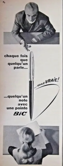 Publicité De Presse 1957 Pointe Bic Une Vraie - Advertising