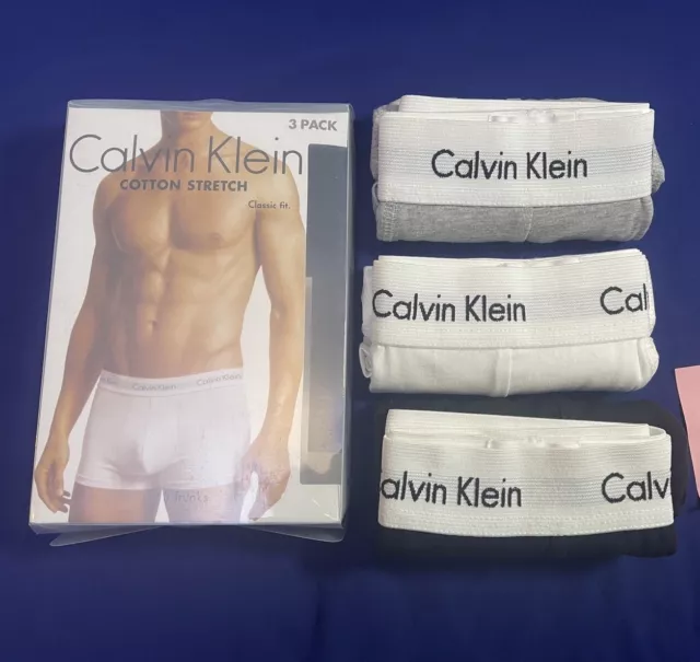 CALVIN KLEIN MENS BOXER SHORTS 3 In 1 Pck BRAND NEW SIZE S - Grey/black/white CK