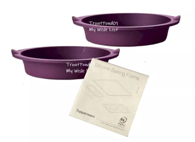 Tupperware Silicone Baking Forms Set 2 Round Small 6 1/4 in  New in Packages