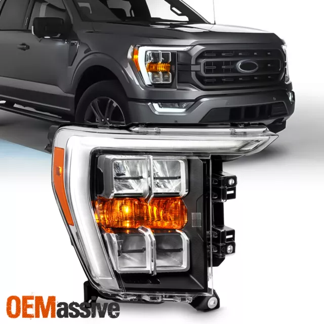 For 2021-2023 Ford F150 Quad LED w/ DRL Reflector Headlight Headlamp Passenger