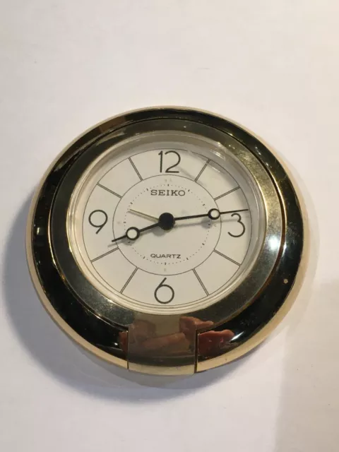 Vintage - Réveil De Voyage Picco Quartz - Fabriqué Au Japon - Analogique Marron