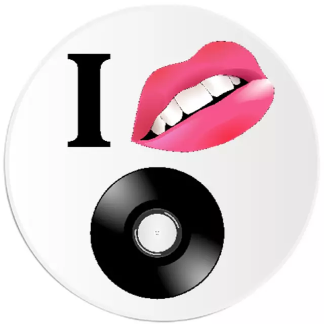 I Eat Vinyl - Circle Sticker Decal 3 Inch - Record Album Music Lover Retro