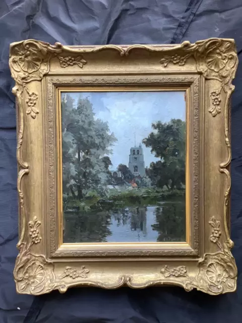 impressionist oil painting Beccles church Campbell Archibald Mellon landscape