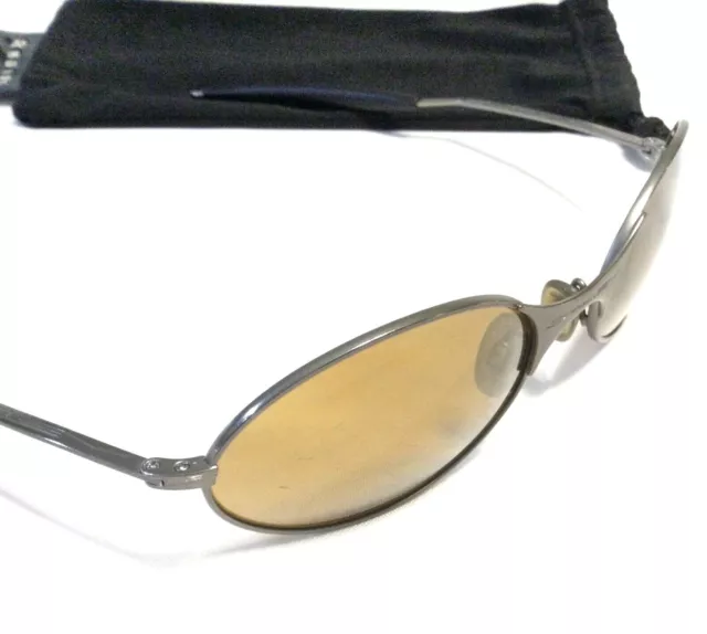 RARE OAKLEY E WIRE GEN 1 SUNGLASSES Gunmetal Frame w/ Gold Iridium Lenses