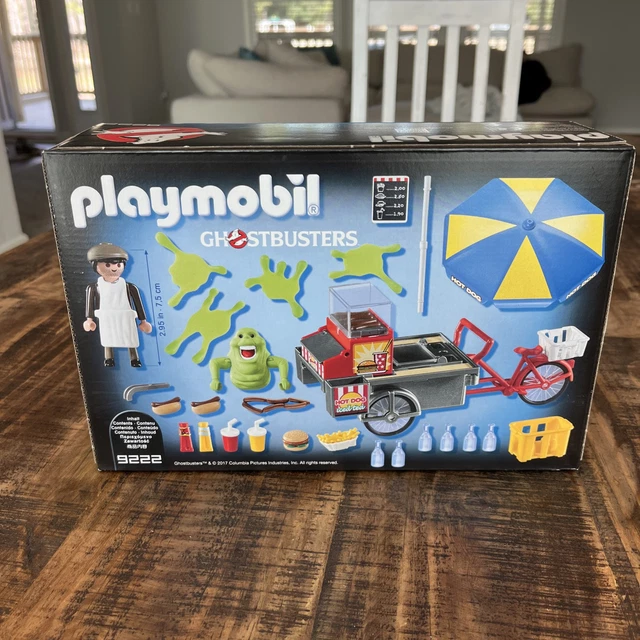 PLAYMOBIL 9222 CAZAFANTASMAS Slimer Hot Dog Stand Retirado 2017