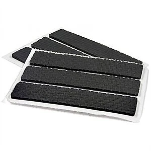 Almohadillas de espuma antideslizantes, autoadhesivas, negras, 1/2 x 2,5 pulgadas, 6 piezas -23159TV