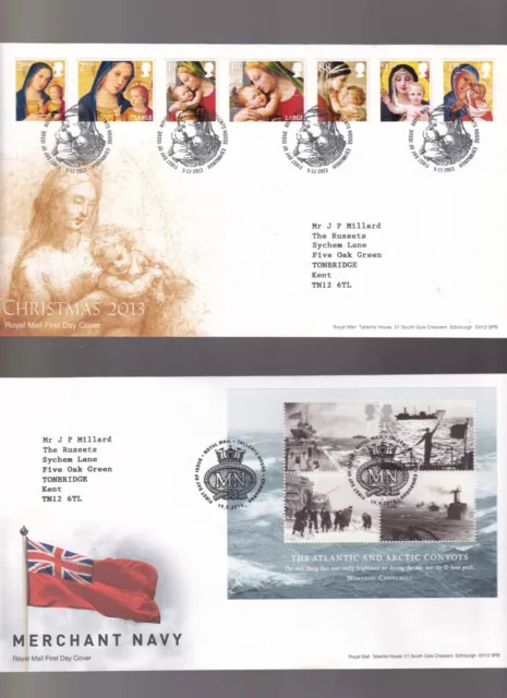 Gb 2013 All Royal Mail First Day Covers Issued Inc Mini Sheets. Fdc's