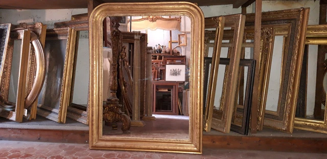 Miroir Louis-philippe, époque 19ème, En Bois Doré