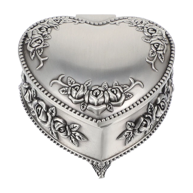 Heart Jewelry Box Zinc Alloy Travel Jewelery Organzer Organizer Tray