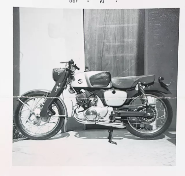 October 1961 Polaroid Of Vintage Unique Motorcycle Bike Vintage Photo