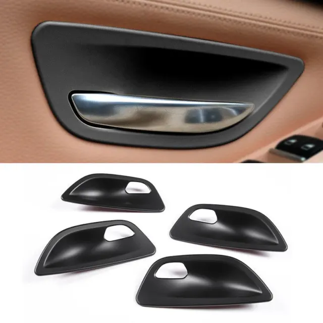 4X Matte Black ABS Door Handle Bowl Cover For BMW 5 Series F10 520 525 2011-2017
