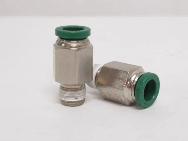 192131 New-No Box; Parker W68PLP-5-2 Lot-2 Brass Connectors; 5/16" PTC x 1/8MNPT