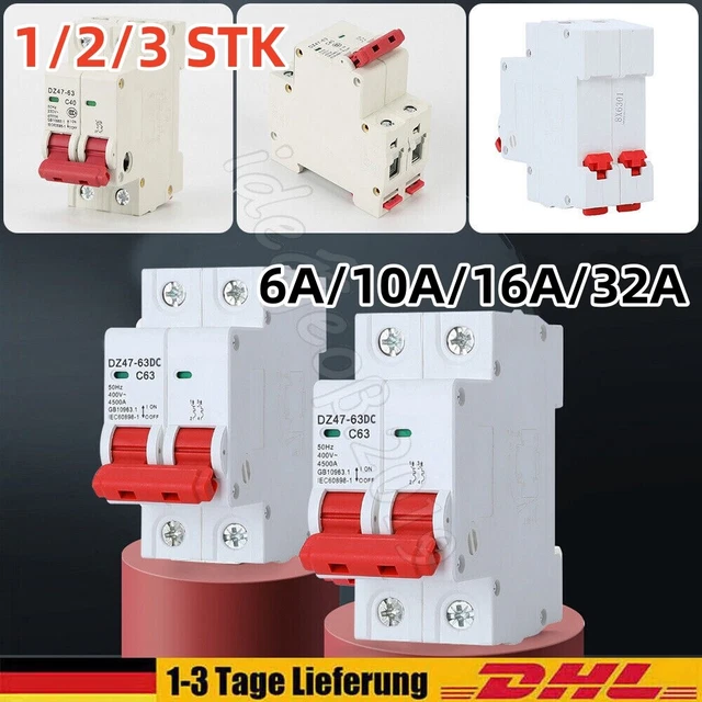 DC-Leitungsschutzschalter 1000V 32A – 2P, Trennschalter Mit Sichtfenster, Für PV, Schiene, Überlast- & Kurzschlussschutz (PA66, -35°C Bis 70°C)