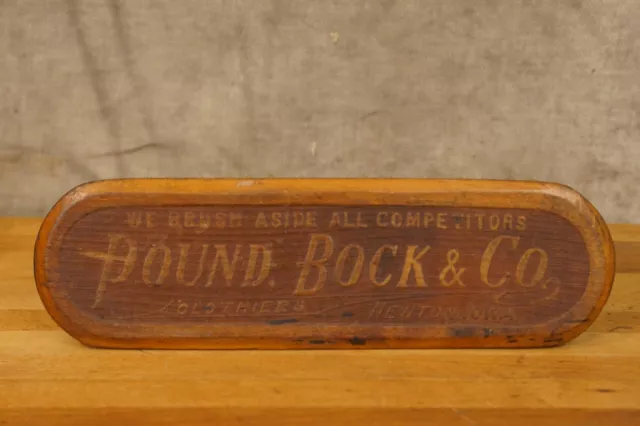 Antique Pound Bock & Co. Advertising Clothing Brush Clothier Newton Iowa