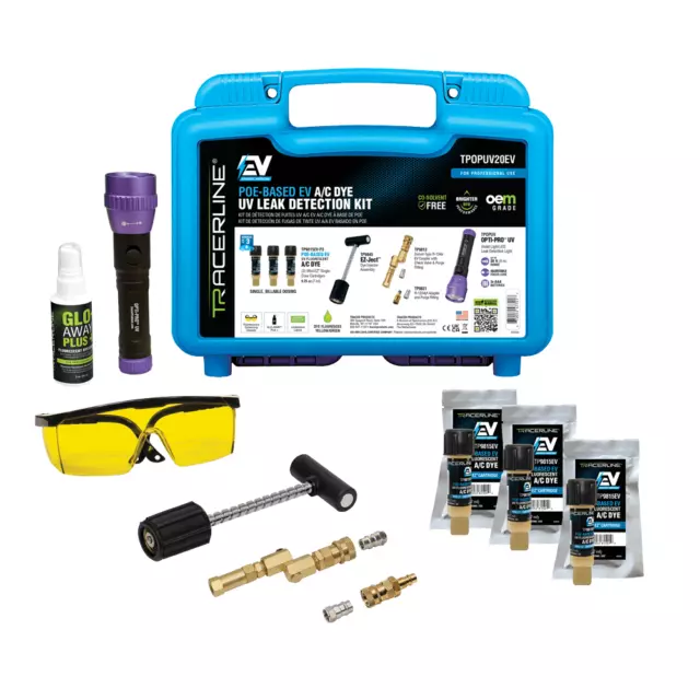 Tracerline TPOPUV20EV - POE-Based EV A/C Dye Complete UV Leak Detection Kit