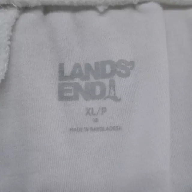 LANDS END WOMENS Sports Knit Straight Leg Pants XL Petite White Pull On ...