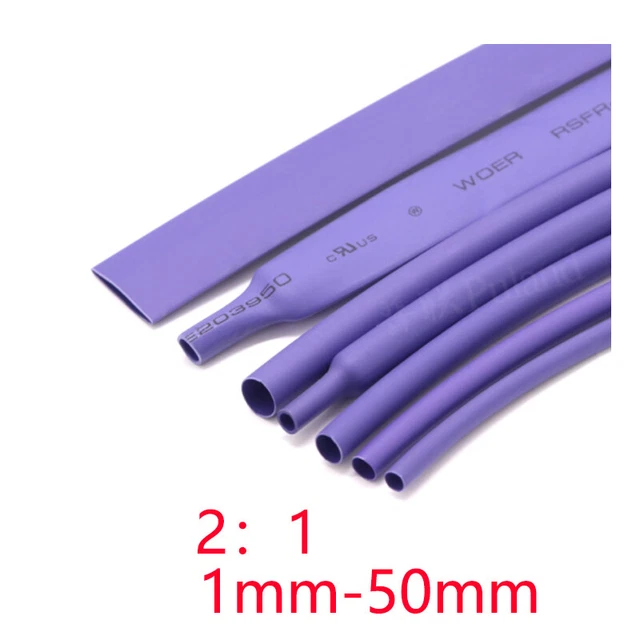 Violet - Ratio 2:1 Heat Shrink Tube Car Cable Wire Heatshrink Sleeving Wraps