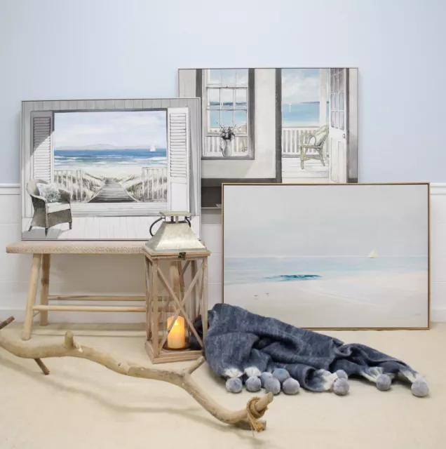 Framed Canvas Coastal View/ Ocean View ArtWork Large 3